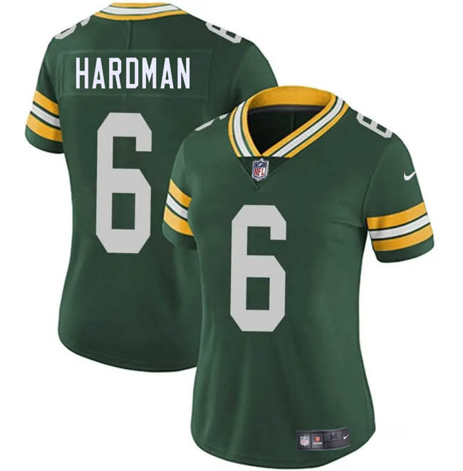Women's Green Bay Packers #6 Mecole Hardman Green 2025 Vapor Untouchable Limited Stitched Jersey(Run Small)